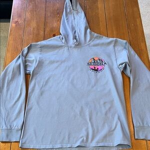 Blue 84 Sedona Graphic Blue Grey LS Hoodie Tee Size Unisex S EUC